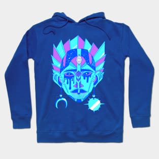 Blue African Mask No 12 Hoodie